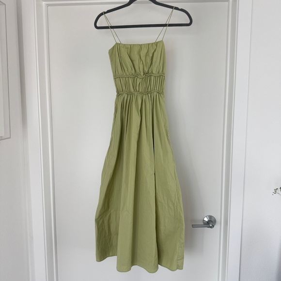 Green COS ruched midi dress - Picture 2 of 4